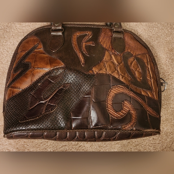 Brown Patchwork Handbag - Picture 3 of 9